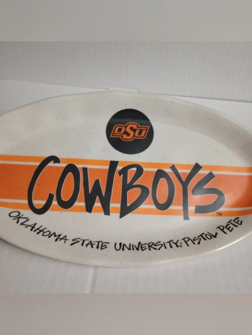 Magnolia Lane Oklahoma State University OSU Cowboys Oval Plate Pistol Pete
